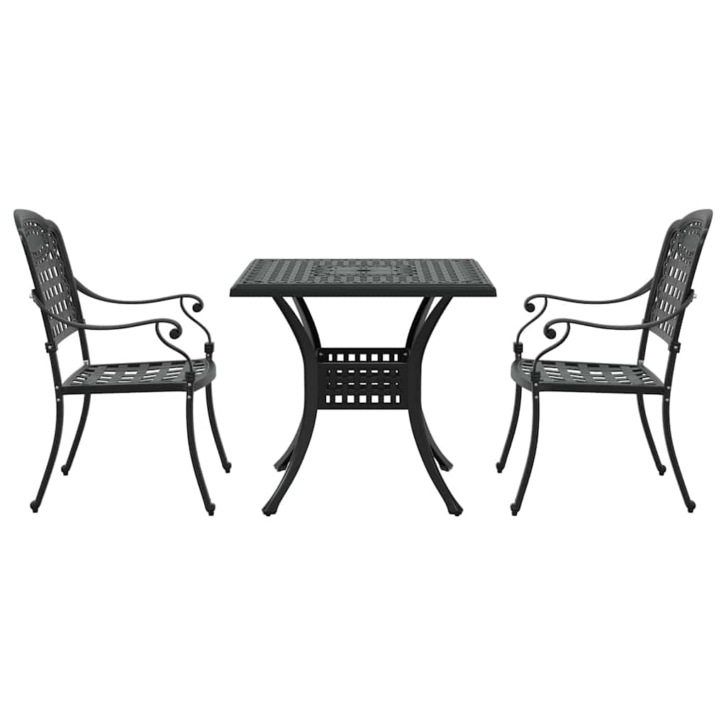 vidaXL Zestaw stołów ogrodowych 3 pcs Czarny Aluminium odlewane
