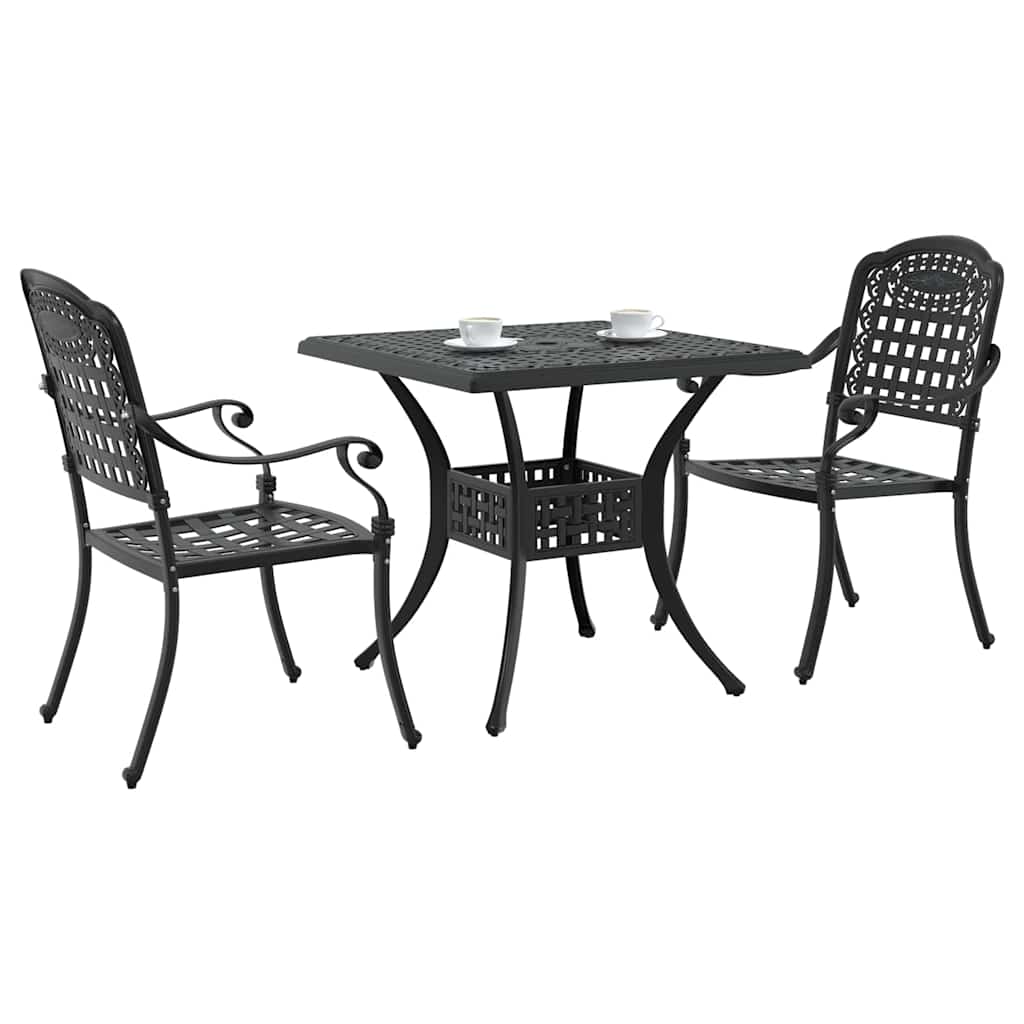 vidaXL Zestaw stołów ogrodowych 3 pcs Czarny Aluminium odlewane