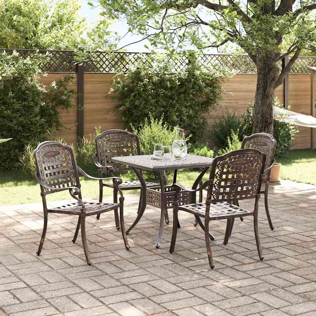 vidaXL Zestaw stołów ogrodowych 5 pcs kolor bronzu Aluminium odlewane