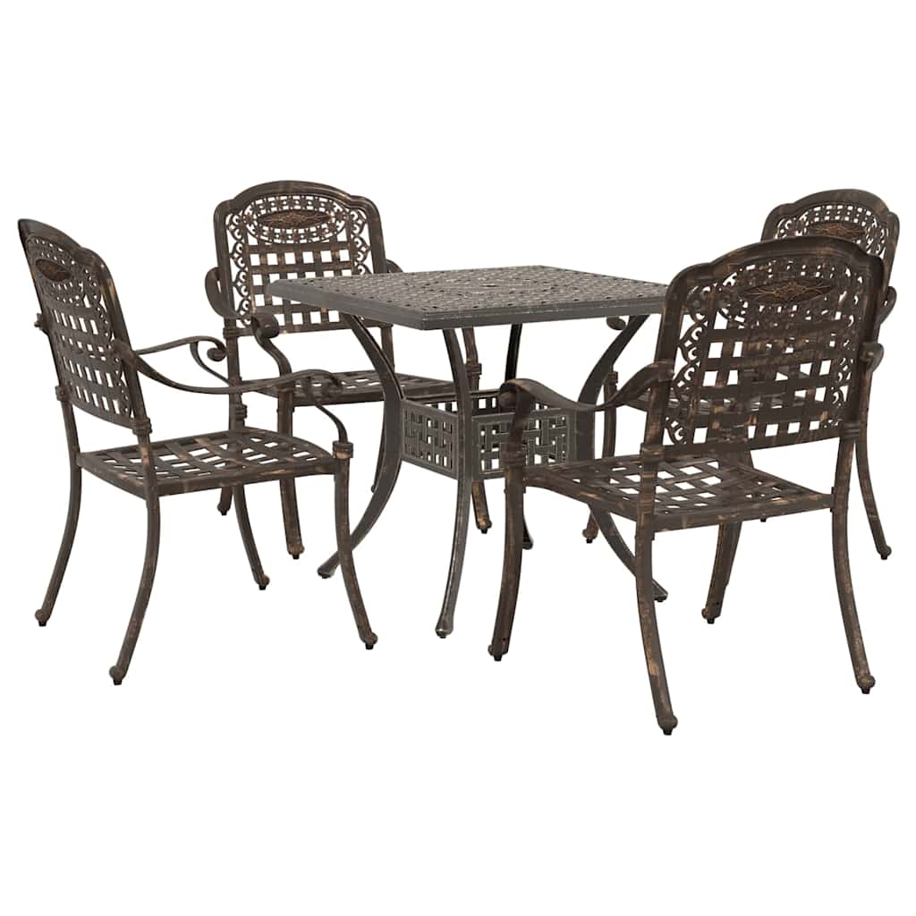 vidaXL Zestaw stołów ogrodowych 5 pcs kolor bronzu Aluminium odlewane