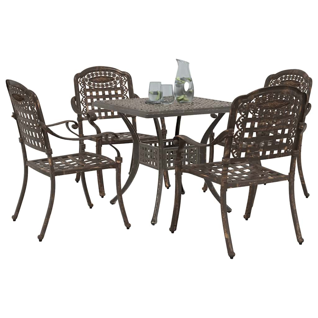 vidaXL Zestaw stołów ogrodowych 5 pcs kolor bronzu Aluminium odlewane