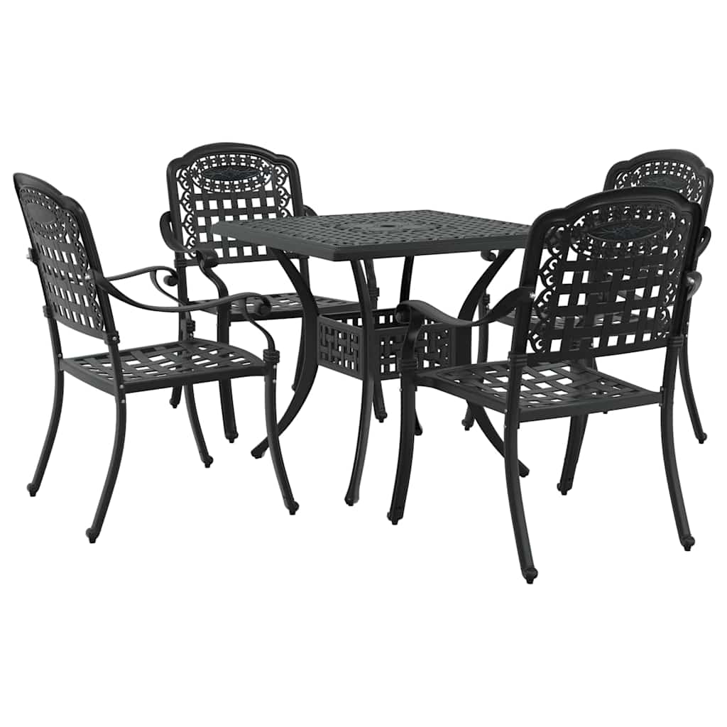 vidaXL Zestaw stołów ogrodowych 5 pcs Czarny Aluminium odlewane