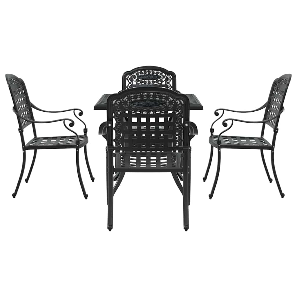 vidaXL Zestaw stołów ogrodowych 5 pcs Czarny Aluminium odlewane