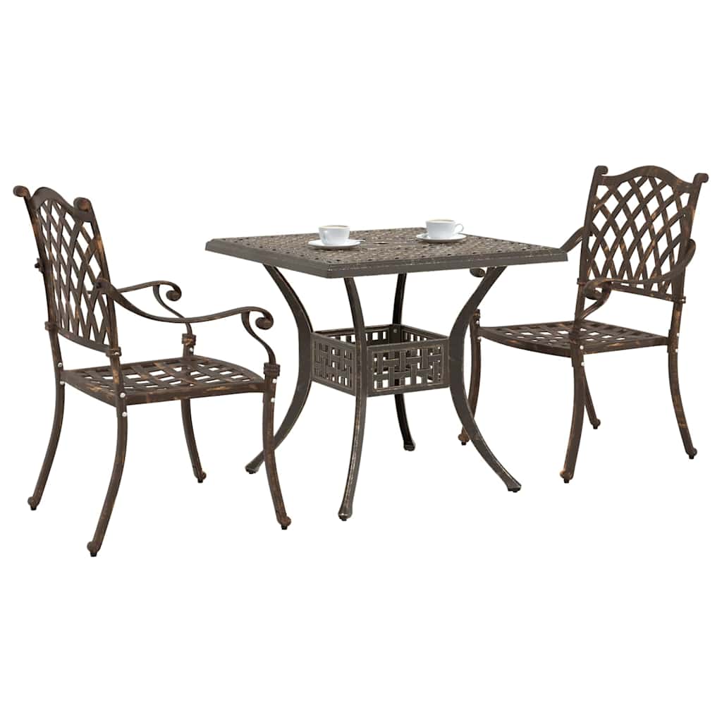 vidaXL Zestaw stołów ogrodowych 3 pcs kolor bronzu Aluminium odlewane