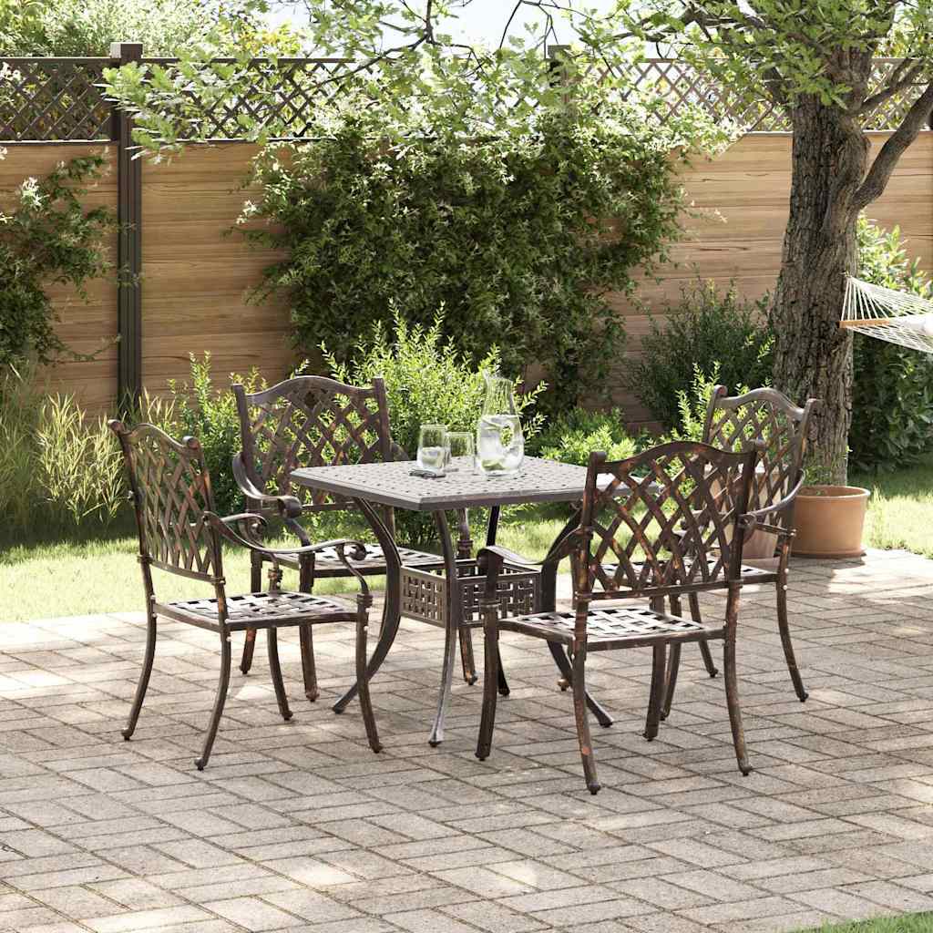 vidaXL Zestaw stołów ogrodowych 5 pcs kolor bronzu Aluminium odlewane