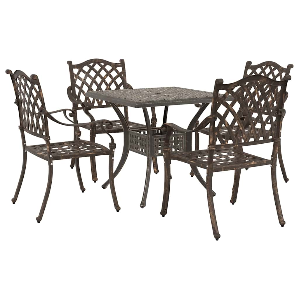 vidaXL Zestaw stołów ogrodowych 5 pcs kolor bronzu Aluminium odlewane