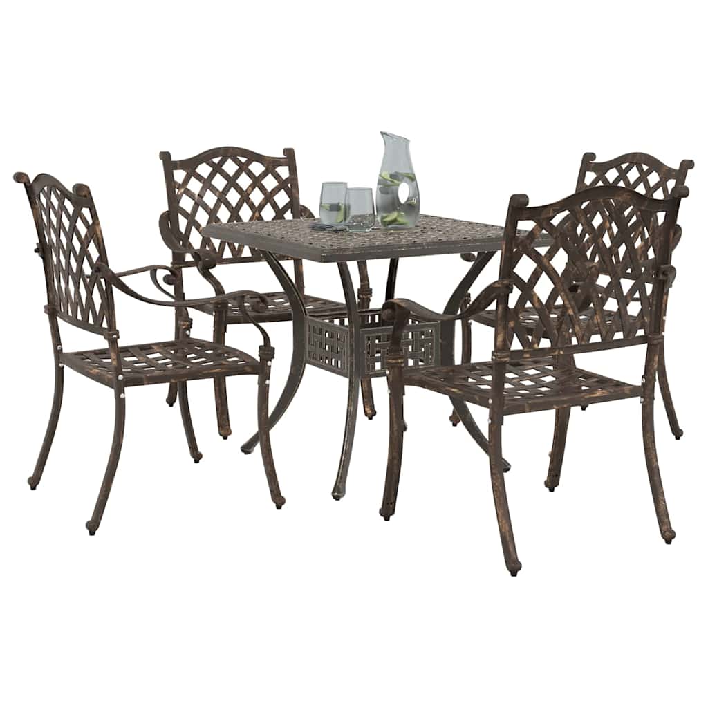 vidaXL Zestaw stołów ogrodowych 5 pcs kolor bronzu Aluminium odlewane