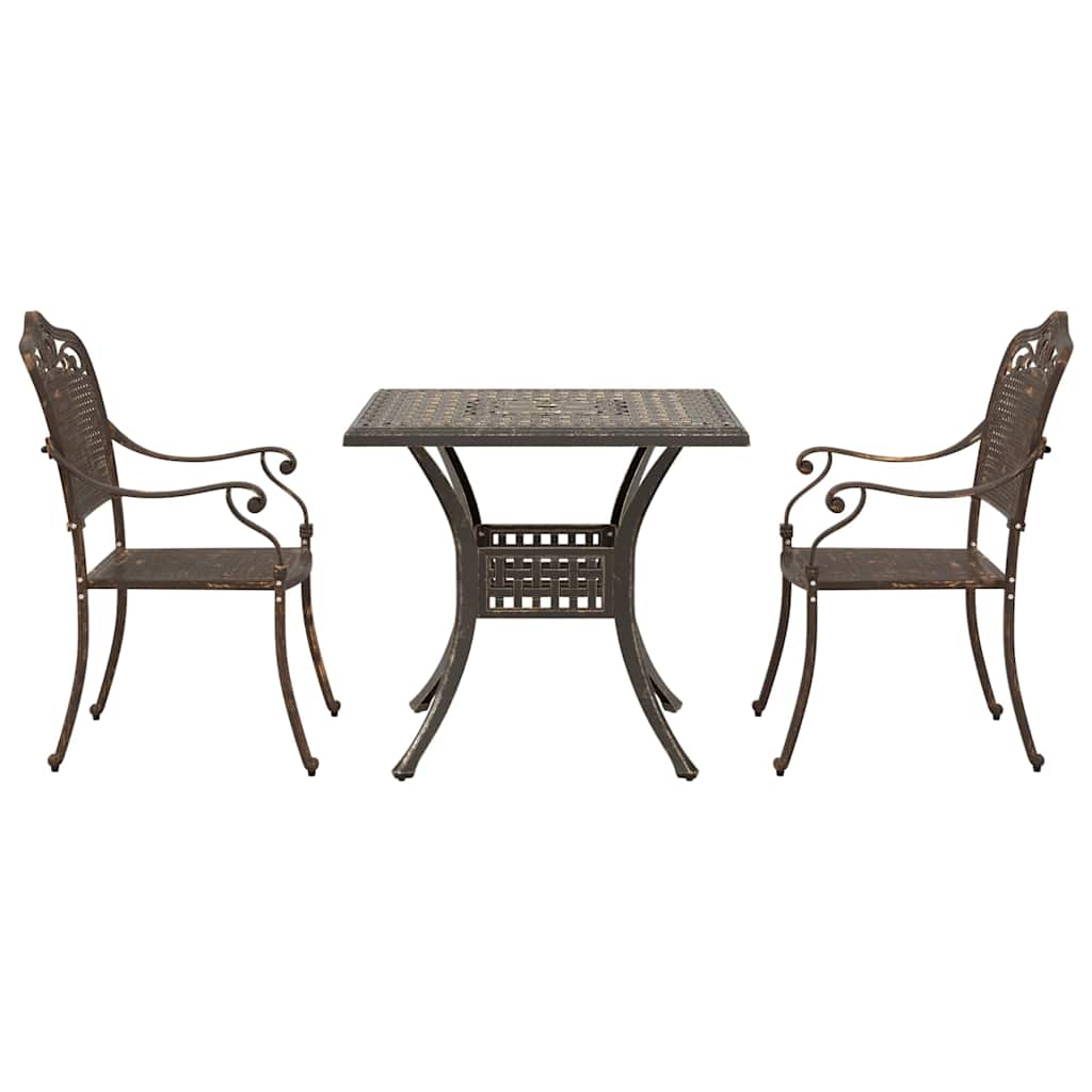 vidaXL Zestaw stołów ogrodowych 3 pcs kolor bronzu Aluminium odlewane
