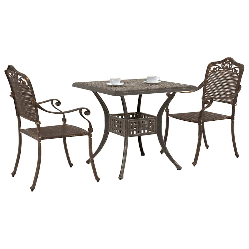 vidaXL Zestaw stołów ogrodowych 3 pcs kolor bronzu Aluminium odlewane