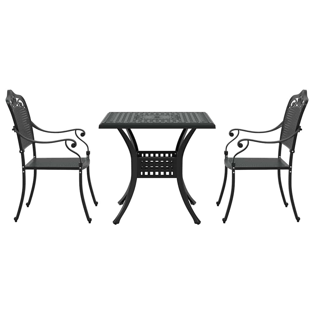 vidaXL Zestaw stołów ogrodowych 3 pcs Czarny Aluminium odlewane