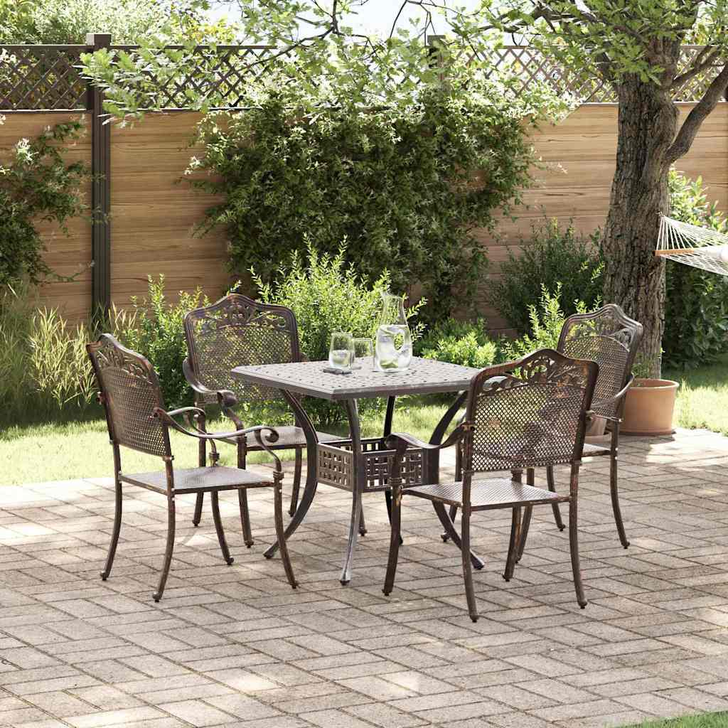 vidaXL Zestaw stołów ogrodowych 5 pcs kolor bronzu Aluminium odlewane