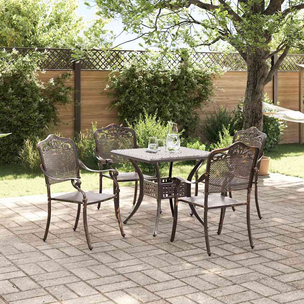vidaXL Zestaw stołów ogrodowych 5 pcs kolor bronzu Aluminium odlewane