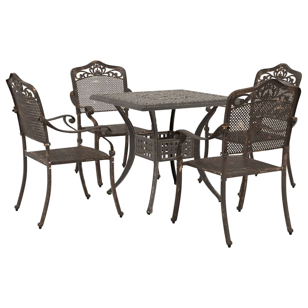 vidaXL Zestaw stołów ogrodowych 5 pcs kolor bronzu Aluminium odlewane