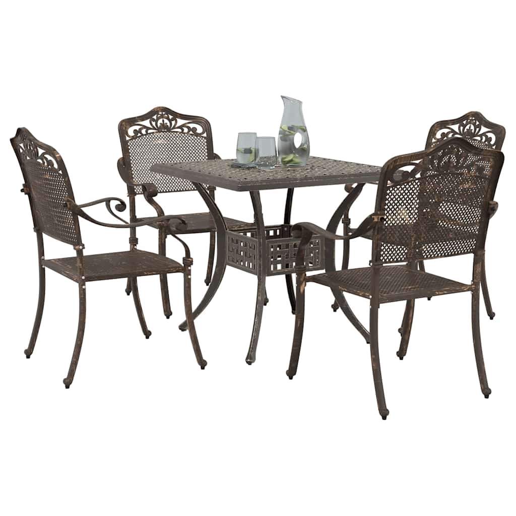 vidaXL Zestaw stołów ogrodowych 5 pcs kolor bronzu Aluminium odlewane