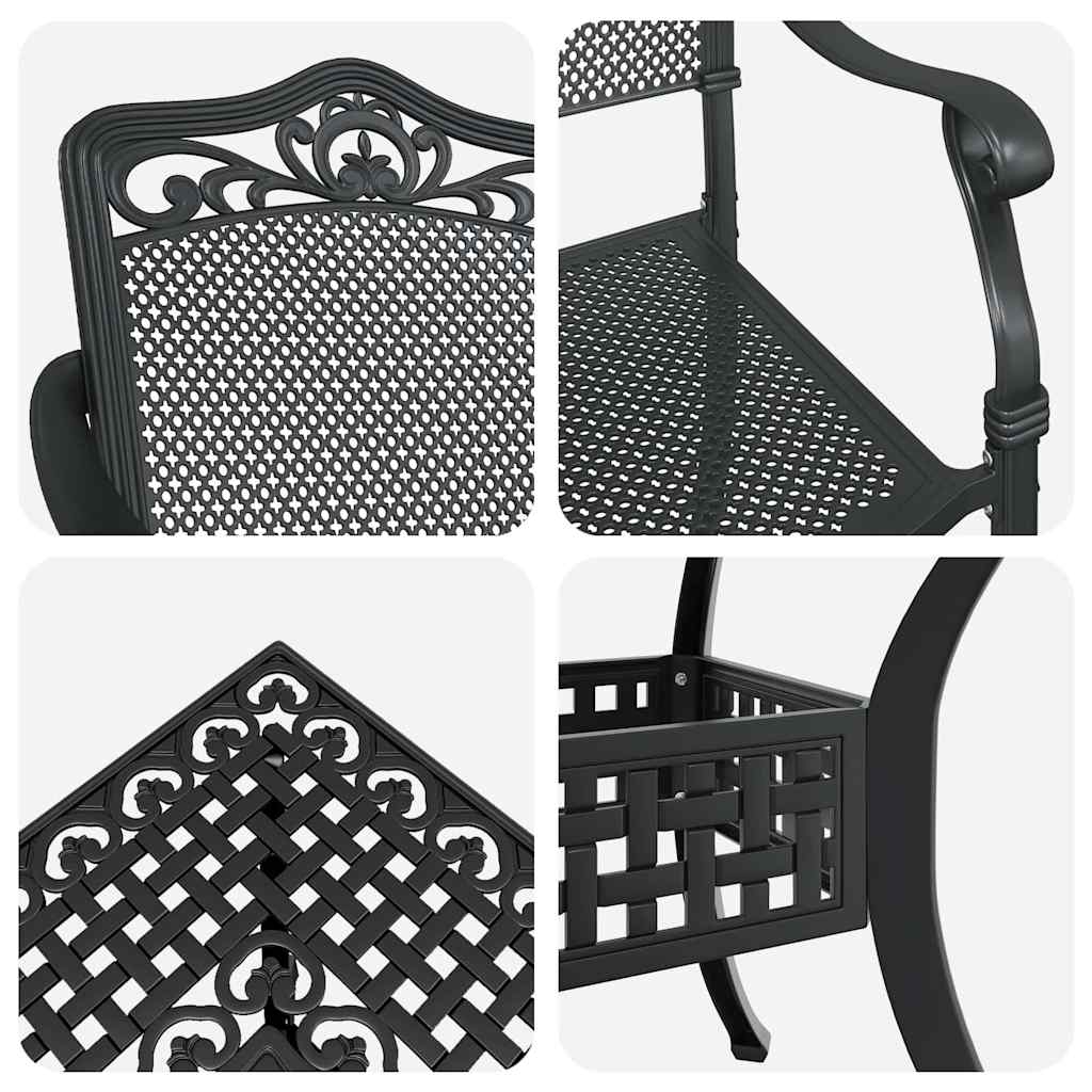 vidaXL Zestaw stołów ogrodowych 5 pcs Czarny Aluminium odlewane