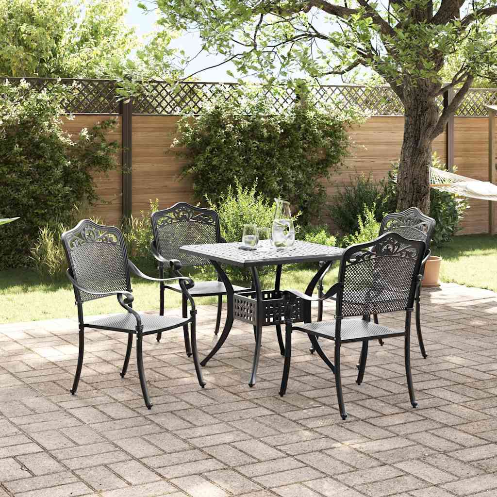 vidaXL Zestaw stołów ogrodowych 5 pcs Czarny Aluminium odlewane