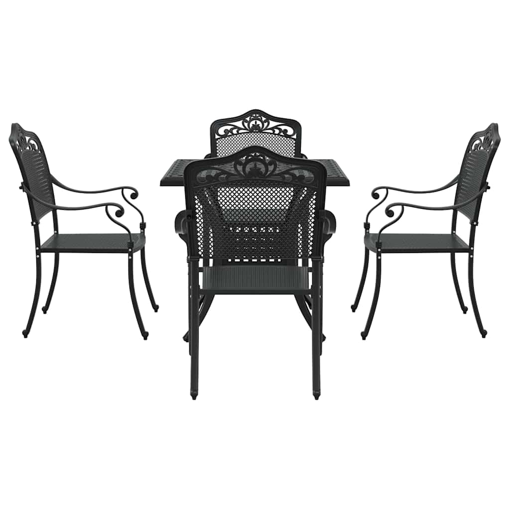 vidaXL Zestaw stołów ogrodowych 5 pcs Czarny Aluminium odlewane