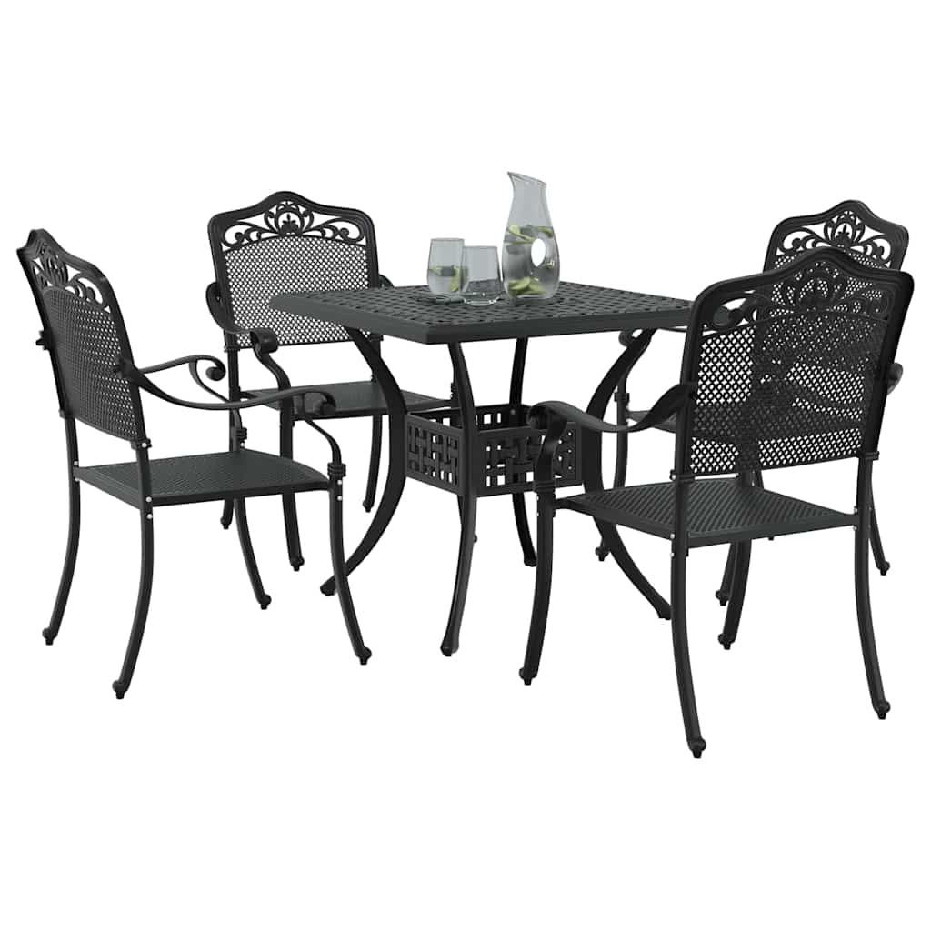 vidaXL Zestaw stołów ogrodowych 5 pcs Czarny Aluminium odlewane
