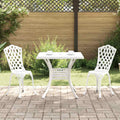 vidaXL Zestaw stołów ogrodowych 3 pcs Biały Aluminium odlewane