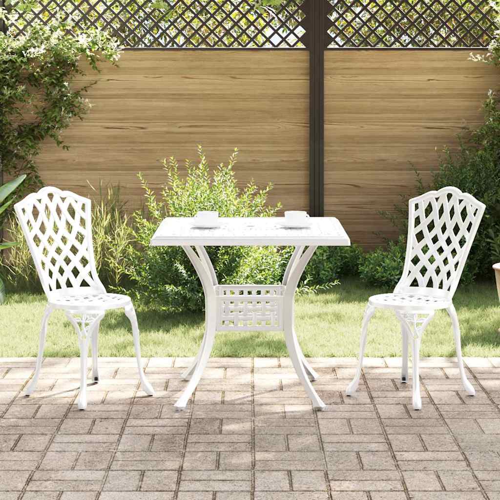 vidaXL Zestaw stołów ogrodowych 3 pcs Biały Aluminium odlewane