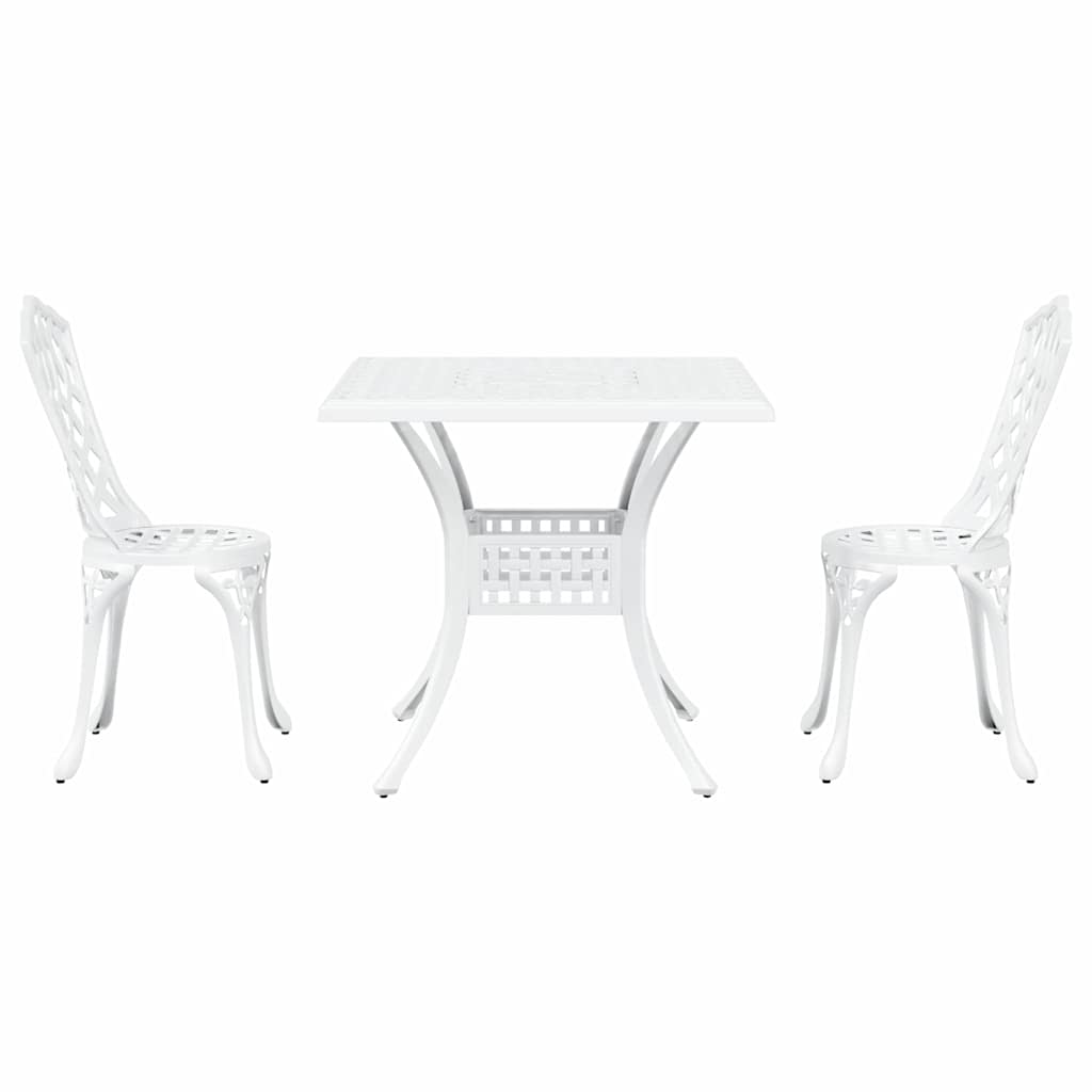 vidaXL Zestaw stołów ogrodowych 3 pcs Biały Aluminium odlewane