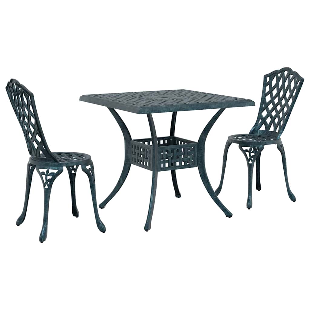 vidaXL Zestaw stołów ogrodowych 3 pcs Zielony Aluminium odlewane