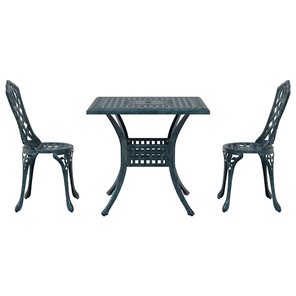 vidaXL Zestaw stołów ogrodowych 3 pcs Zielony Aluminium odlewane