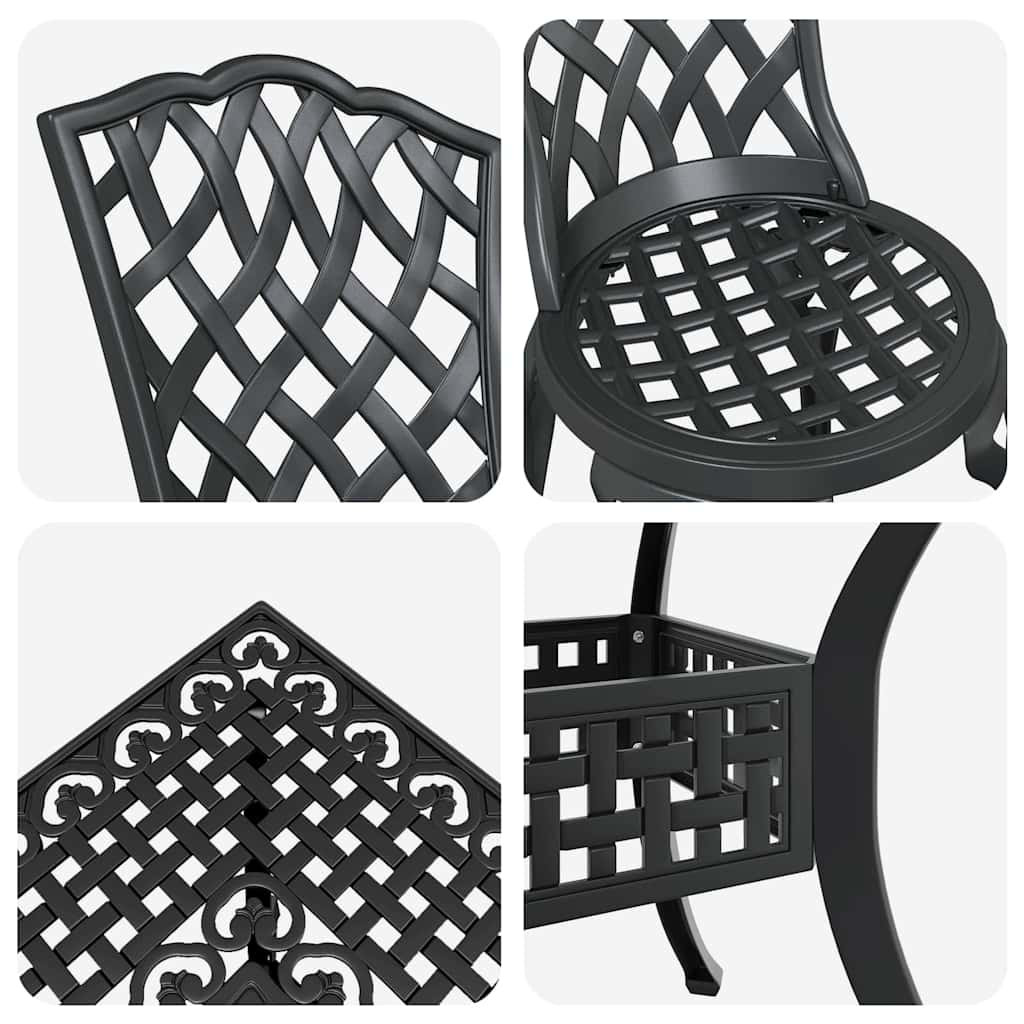 vidaXL Zestaw stołów ogrodowych 5 pcs Czarny Aluminium odlewane