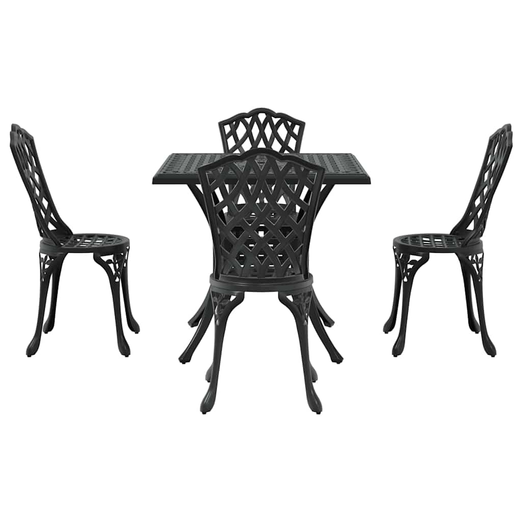 vidaXL Zestaw stołów ogrodowych 5 pcs Czarny Aluminium odlewane