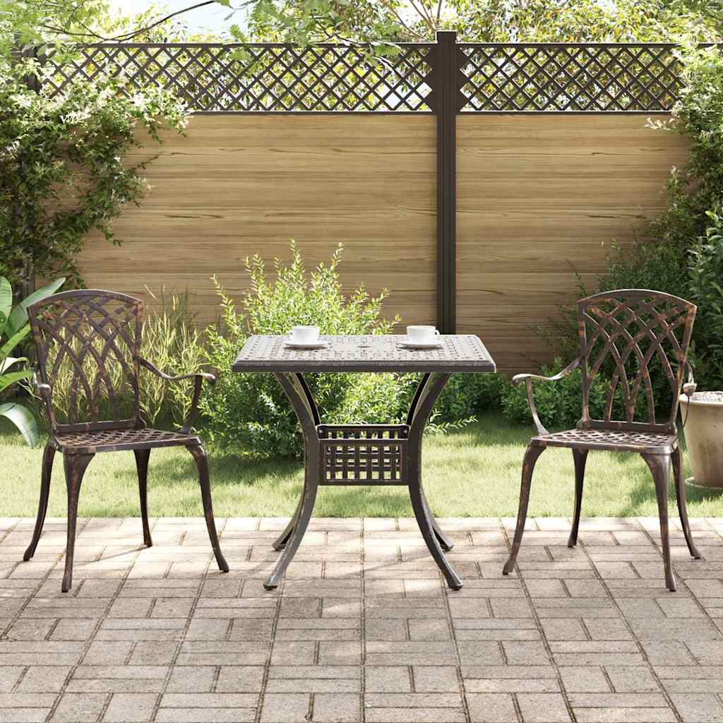 vidaXL Zestaw stołów ogrodowych 3 pcs kolor bronzu Aluminium odlewane