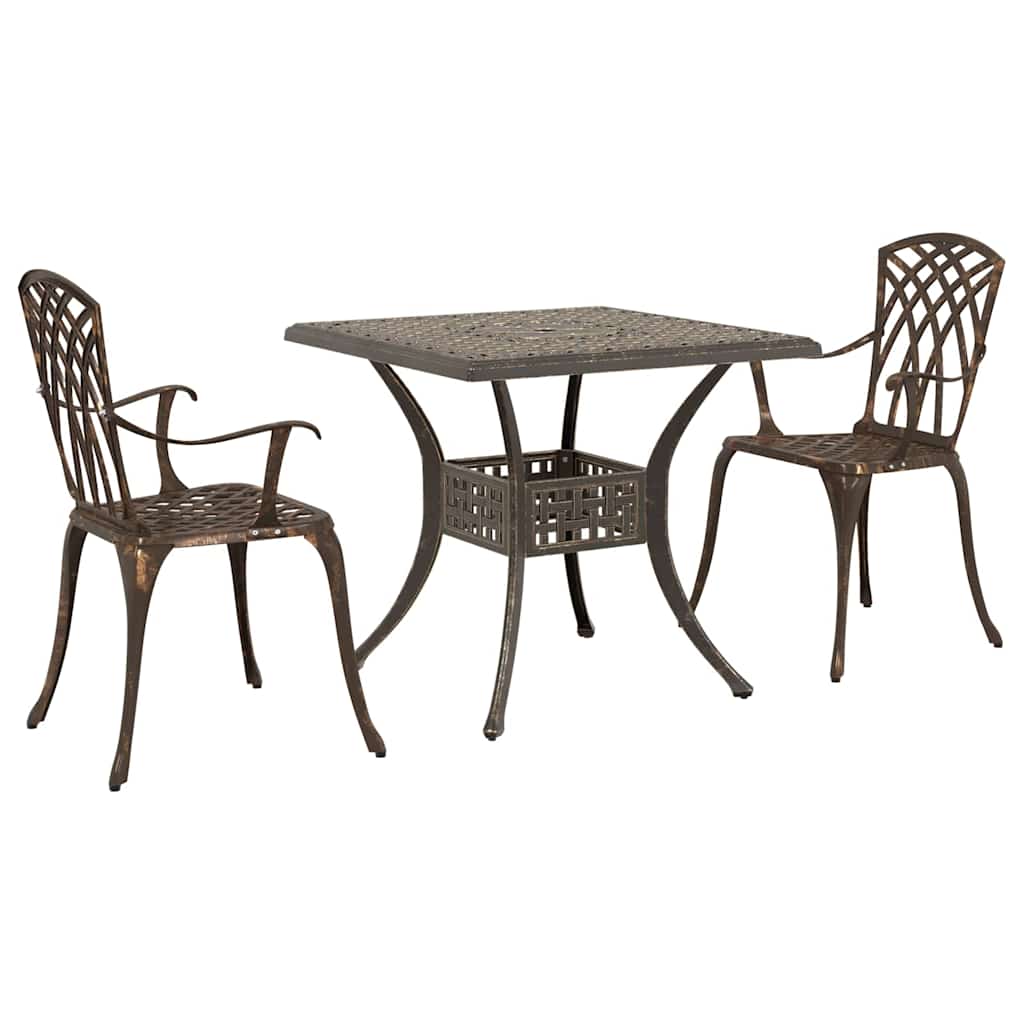 vidaXL Zestaw stołów ogrodowych 3 pcs kolor bronzu Aluminium odlewane