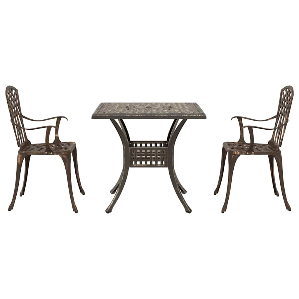 vidaXL Zestaw stołów ogrodowych 3 pcs kolor bronzu Aluminium odlewane