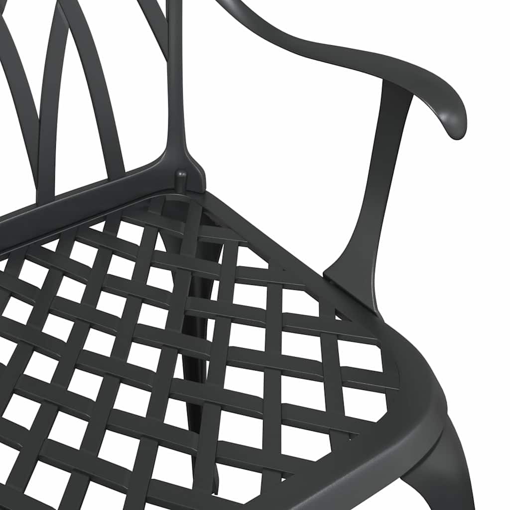 vidaXL Zestaw stołów ogrodowych 3 pcs Czarny Aluminium odlewane