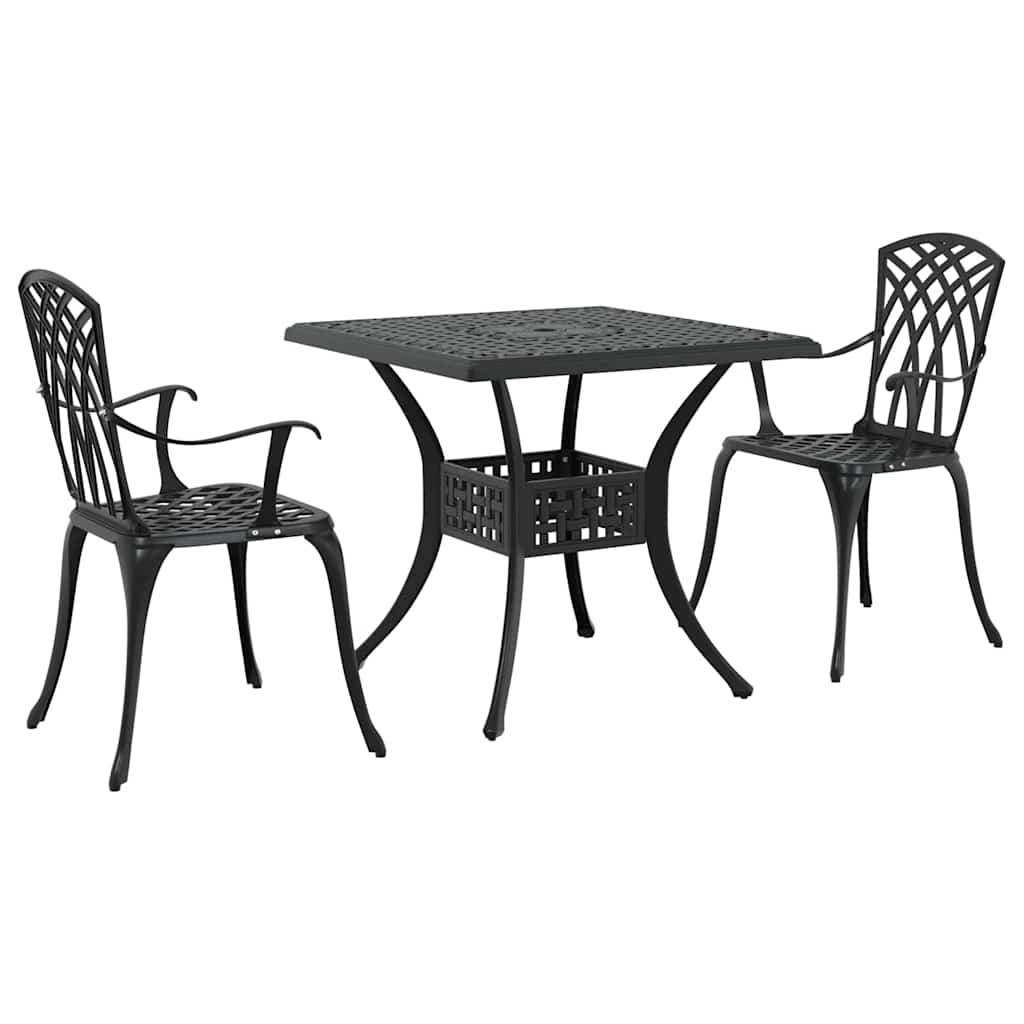 vidaXL Zestaw stołów ogrodowych 3 pcs Czarny Aluminium odlewane