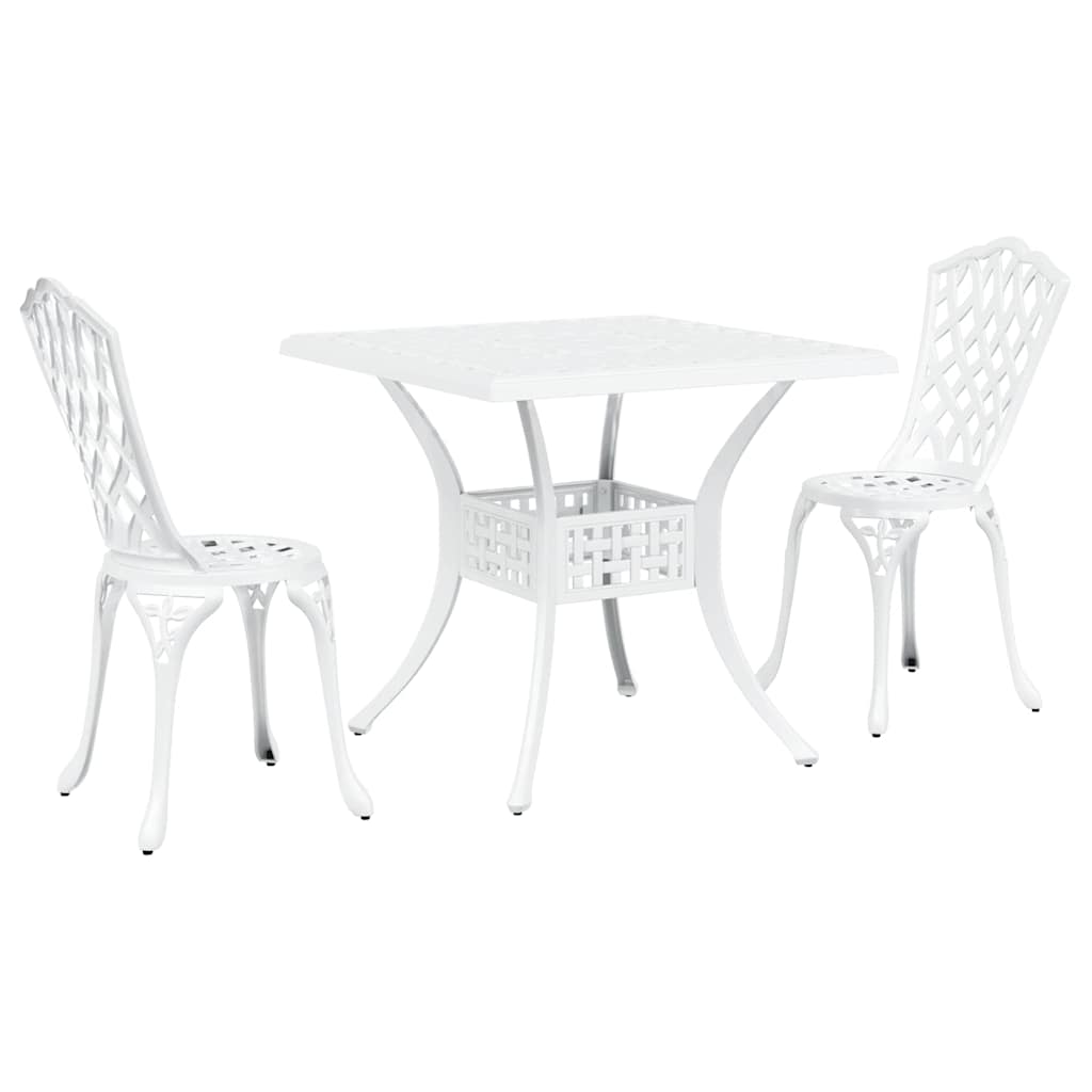 vidaXL Zestaw stołów ogrodowych 3 pcs Biały Aluminium odlewane
