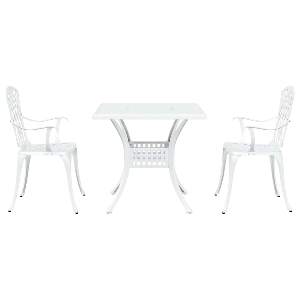 vidaXL Zestaw stołów ogrodowych 3 pcs Biały Aluminium odlewane