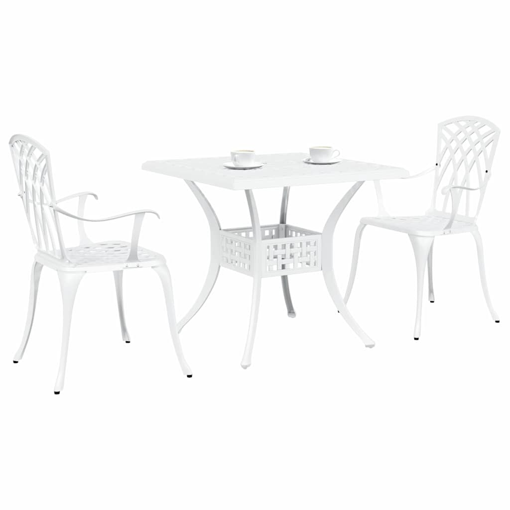 vidaXL Zestaw stołów ogrodowych 3 pcs Biały Aluminium odlewane