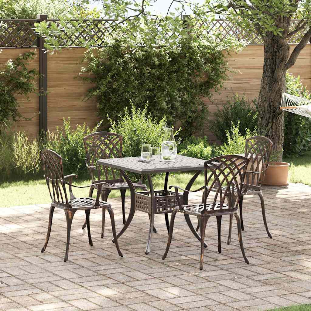 vidaXL Zestaw stołów ogrodowych 5 pcs kolor bronzu Aluminium odlewane