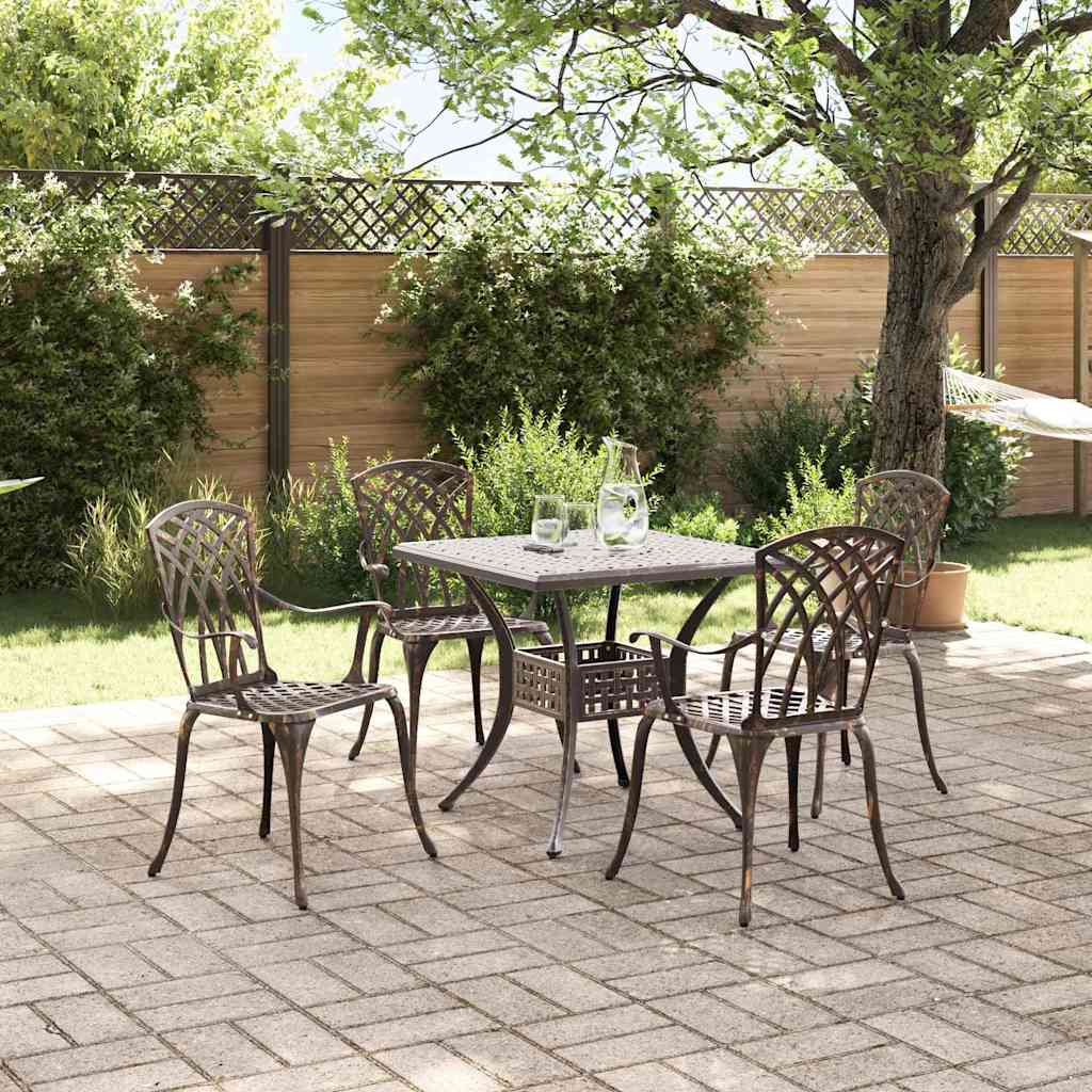 vidaXL Zestaw stołów ogrodowych 5 pcs kolor bronzu Aluminium odlewane