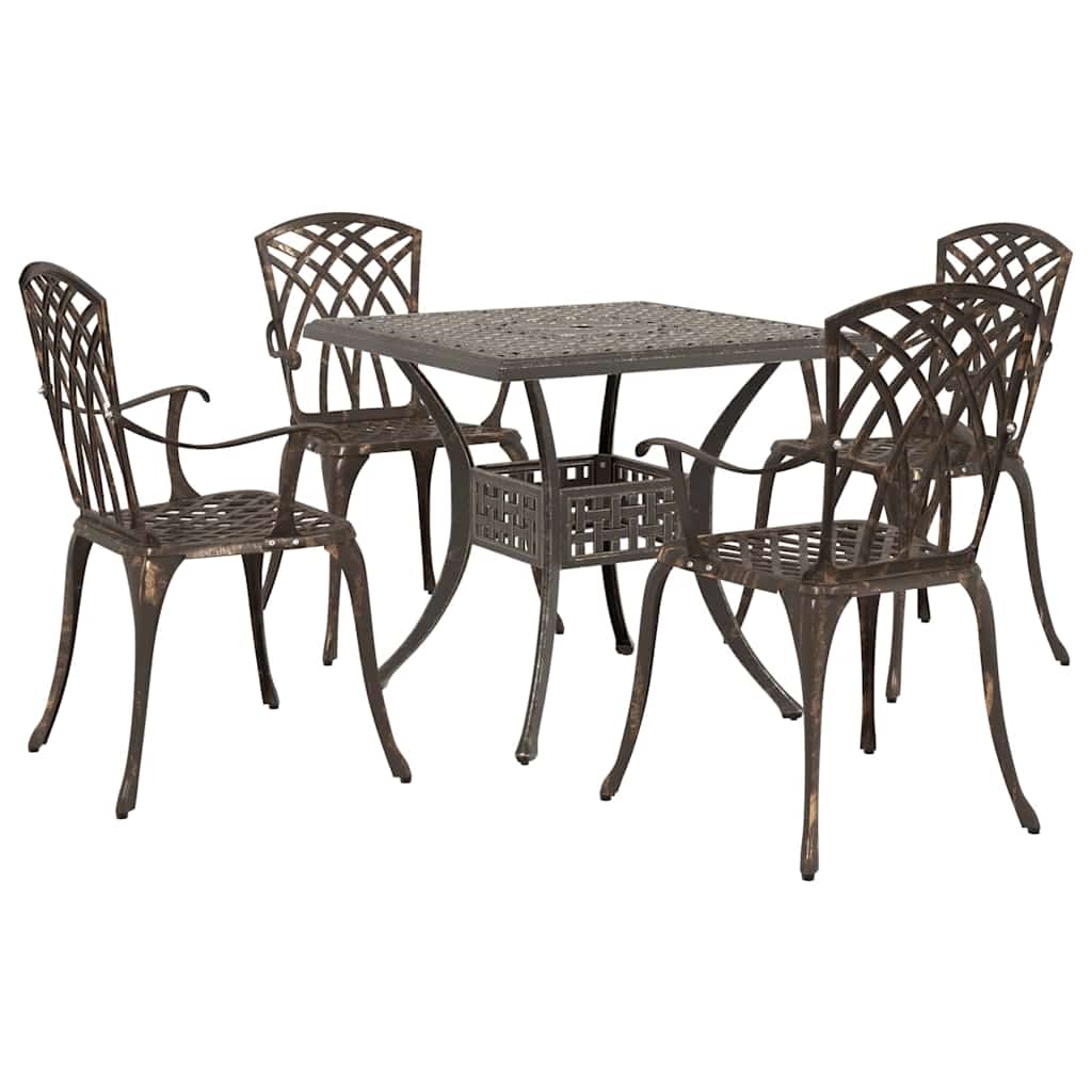 vidaXL Zestaw stołów ogrodowych 5 pcs kolor bronzu Aluminium odlewane