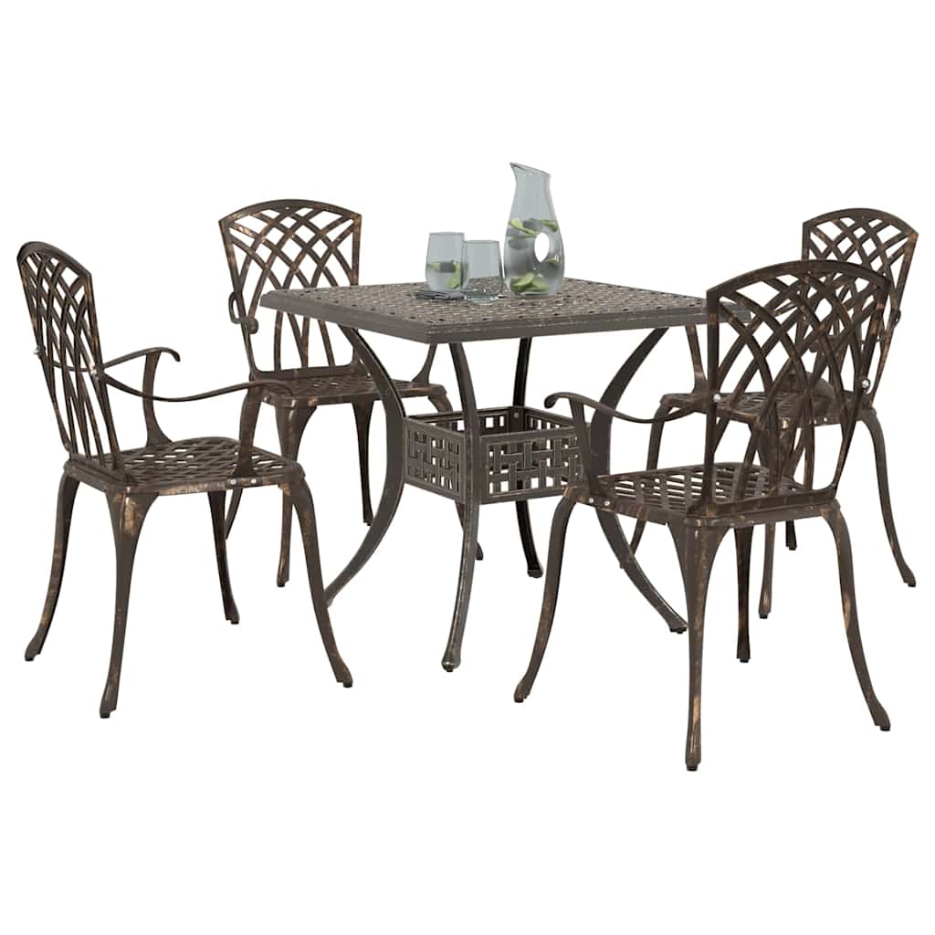 vidaXL Zestaw stołów ogrodowych 5 pcs kolor bronzu Aluminium odlewane