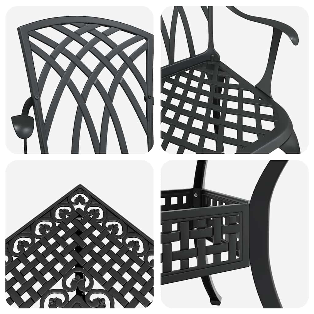 vidaXL Zestaw stołów ogrodowych 5 pcs Czarny Aluminium odlewane