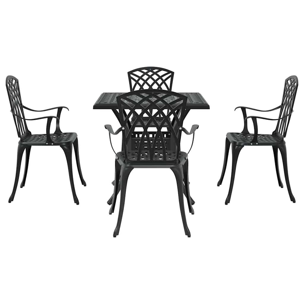 vidaXL Zestaw stołów ogrodowych 5 pcs Czarny Aluminium odlewane