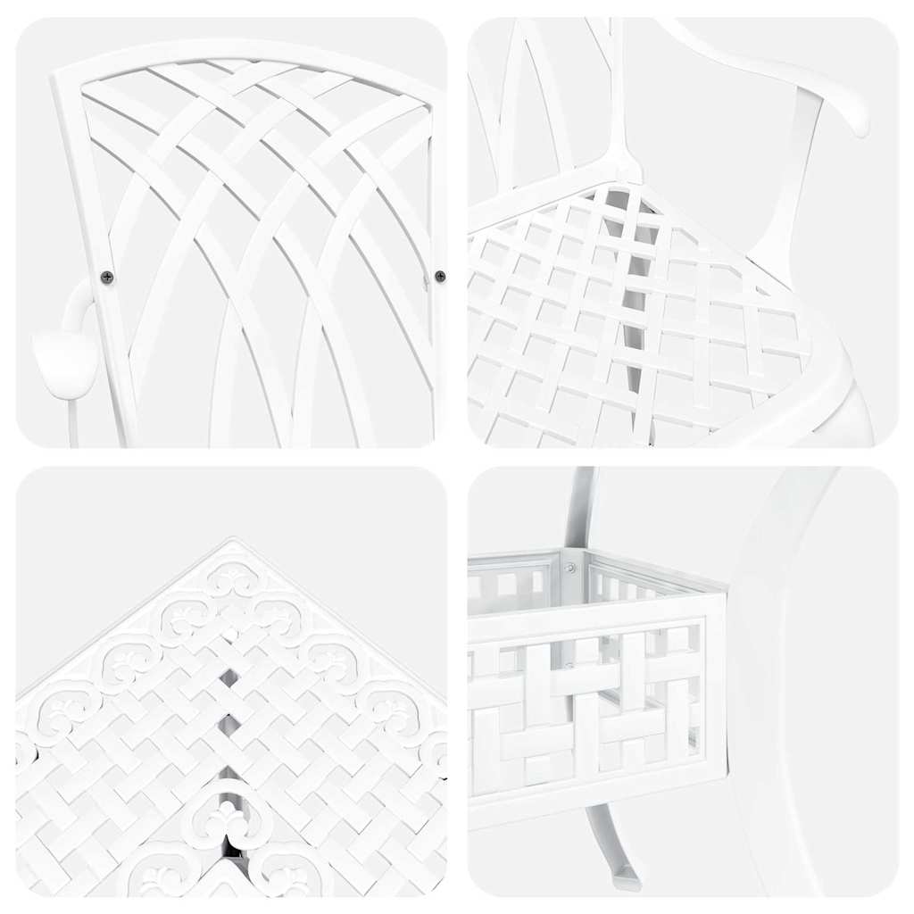 vidaXL Zestaw stołów ogrodowych 5 pcs Biały Aluminium odlewane