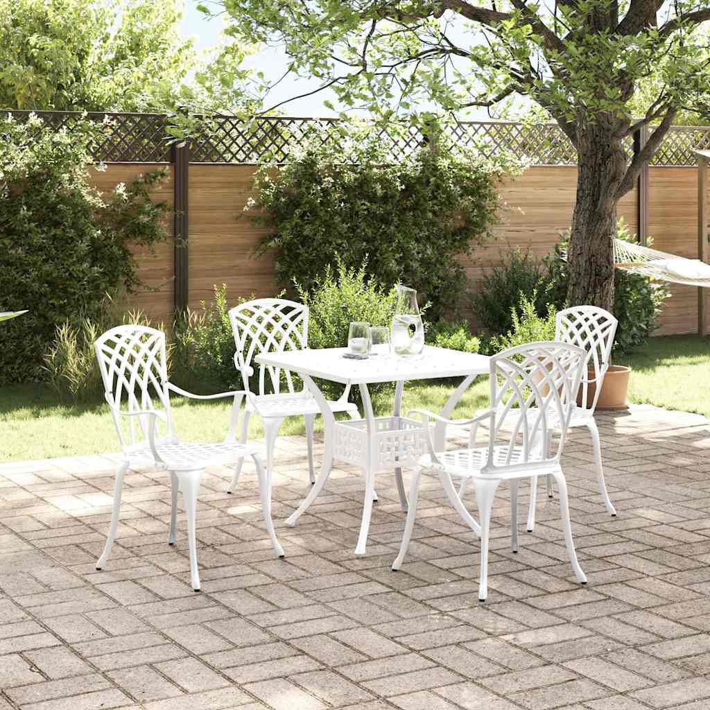 vidaXL Zestaw stołów ogrodowych 5 pcs Biały Aluminium odlewane