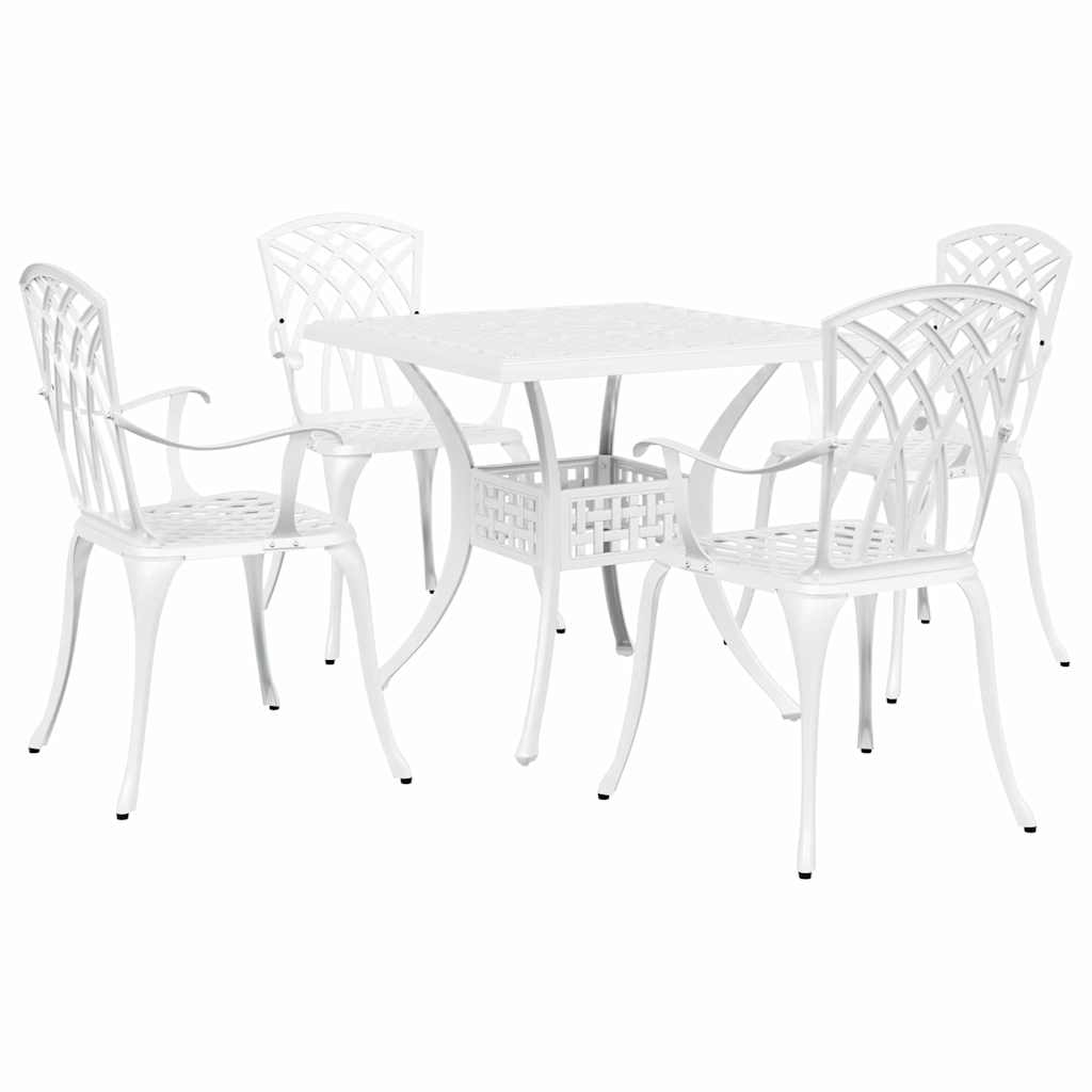 vidaXL Zestaw stołów ogrodowych 5 pcs Biały Aluminium odlewane