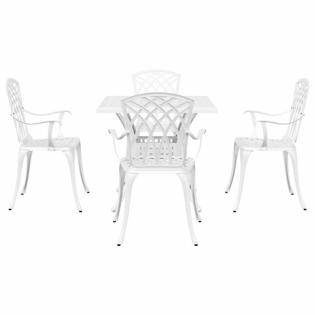vidaXL Zestaw stołów ogrodowych 5 pcs Biały Aluminium odlewane