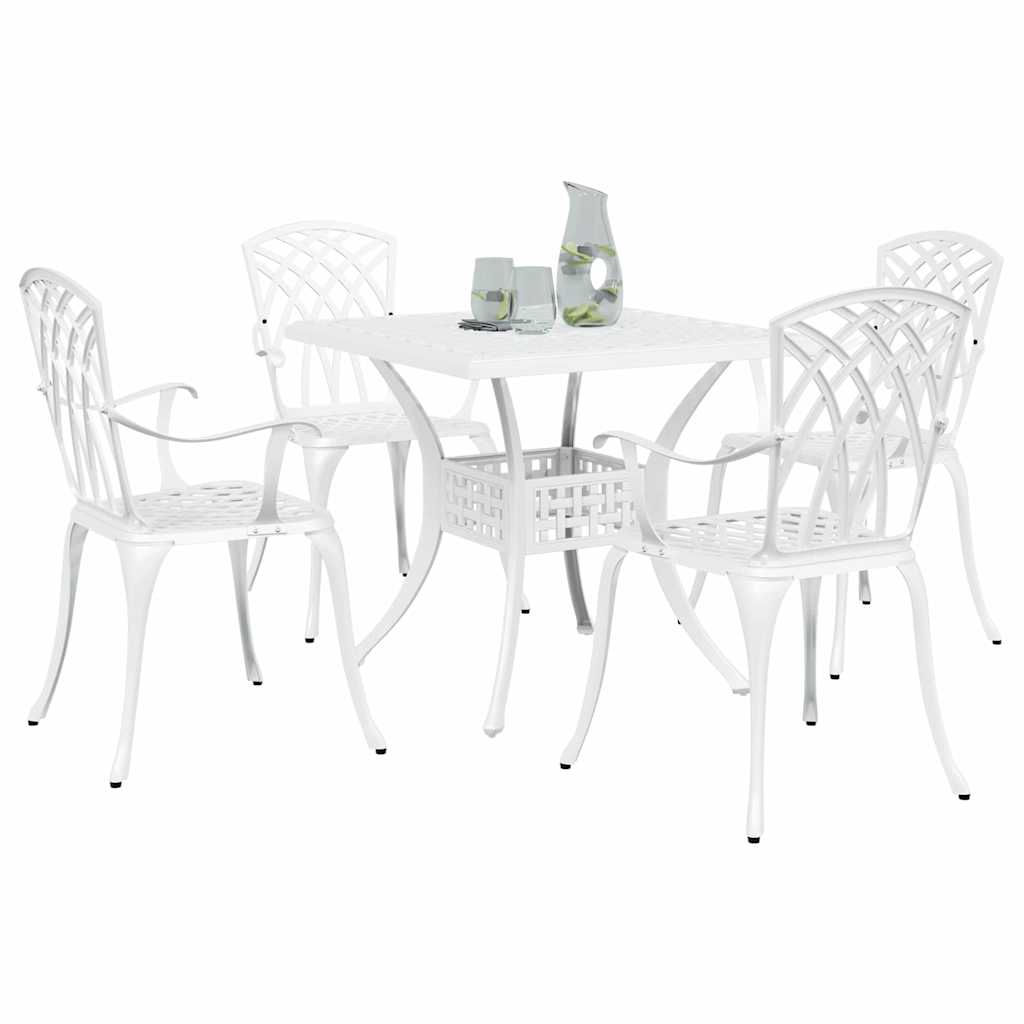 vidaXL Zestaw stołów ogrodowych 5 pcs Biały Aluminium odlewane