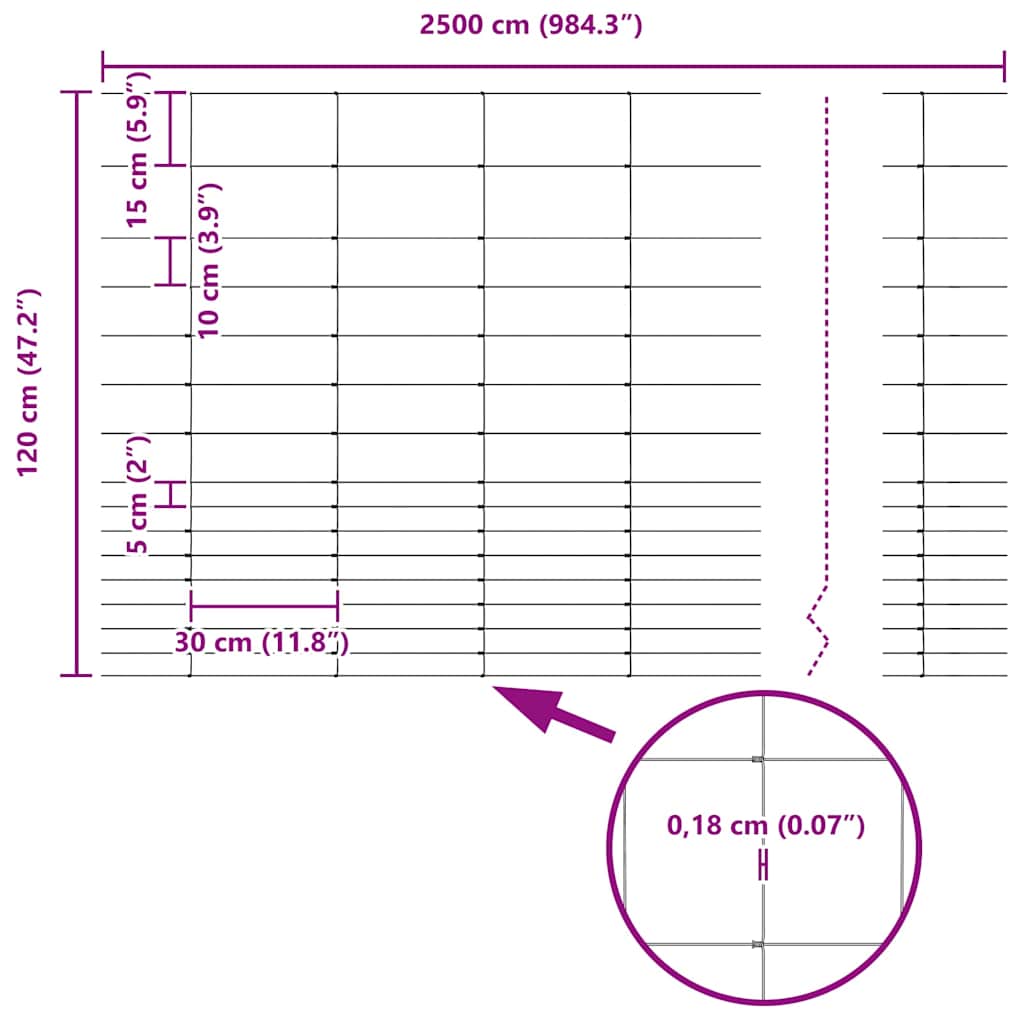 vidaXL Ogrodzenie pastwiskowe Srebrny