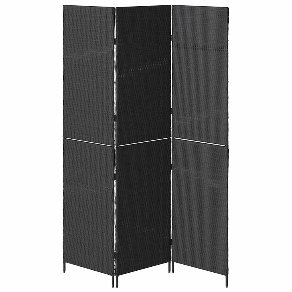 vidaXL Przesłona pokoju Czarny 146 x 180 cm polirattan